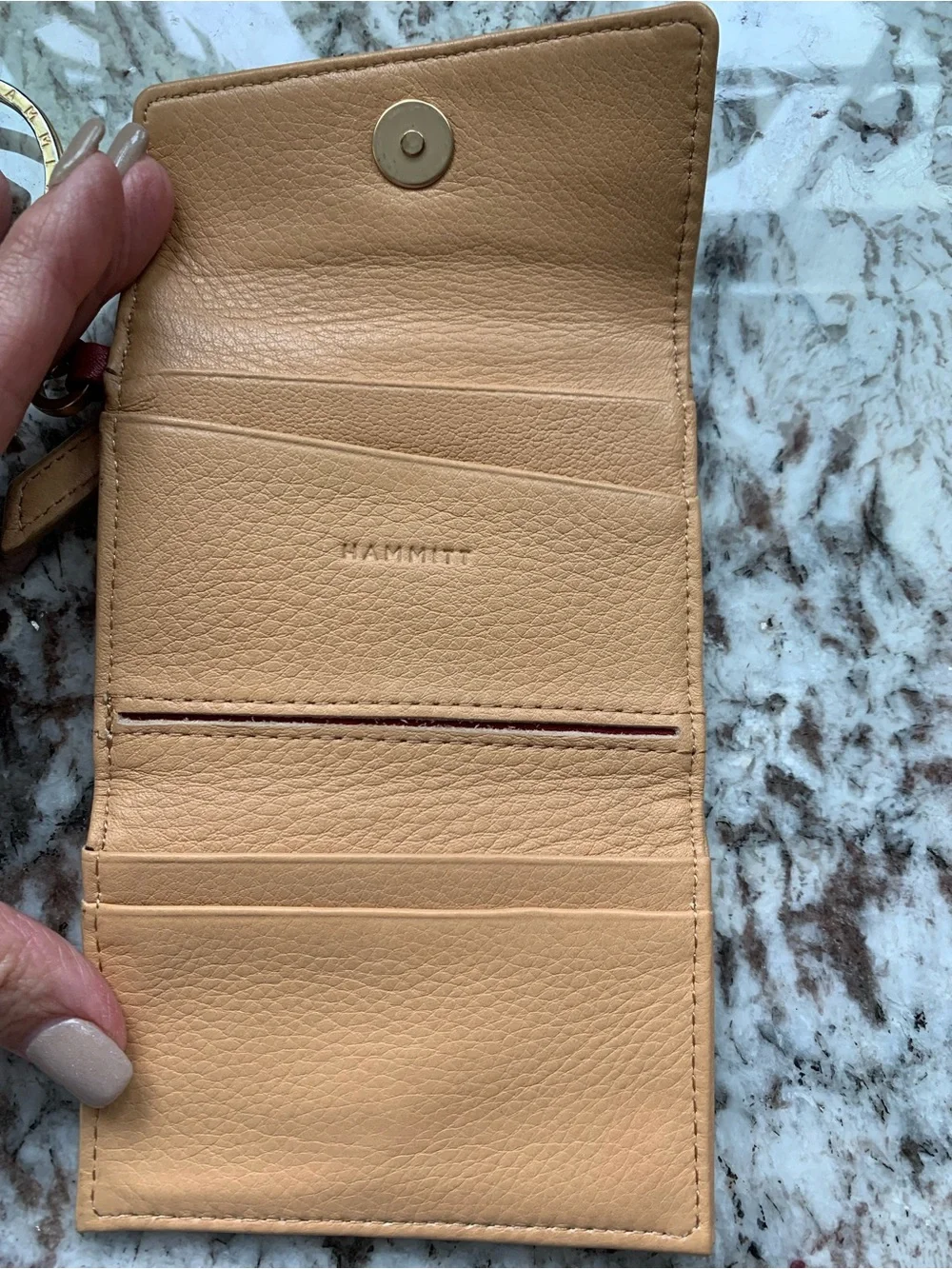 HAMMITT wallet card holder keychain AMAZING LEATHER MSRP $145